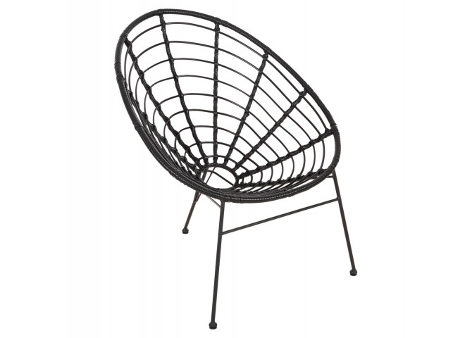ΠΟΛΥΘΡΟΝΑ ΤΥΠΟΥ ΦΩΛΙΑ ΜΕΤΑΛΛΙΚΗ ALLEGRA HM5458.12 ΜΕ WICKER-ΜΑΥΡΟ 73x78x88Υεκ.