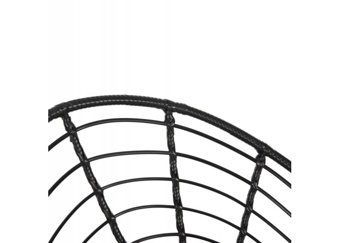 ΠΟΛΥΘΡΟΝΑ ΤΥΠΟΥ ΦΩΛΙΑ ΜΕΤΑΛΛΙΚΗ ALLEGRA HM5458.12 ΜΕ WICKER-ΜΑΥΡΟ 73x78x88Υεκ.