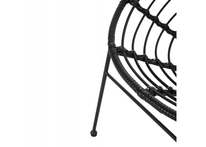 ΠΟΛΥΘΡΟΝΑ ΤΥΠΟΥ ΦΩΛΙΑ ΜΕΤΑΛΛΙΚΗ ALLEGRA HM5458.12 ΜΕ WICKER-ΜΑΥΡΟ 73x78x88Υεκ.