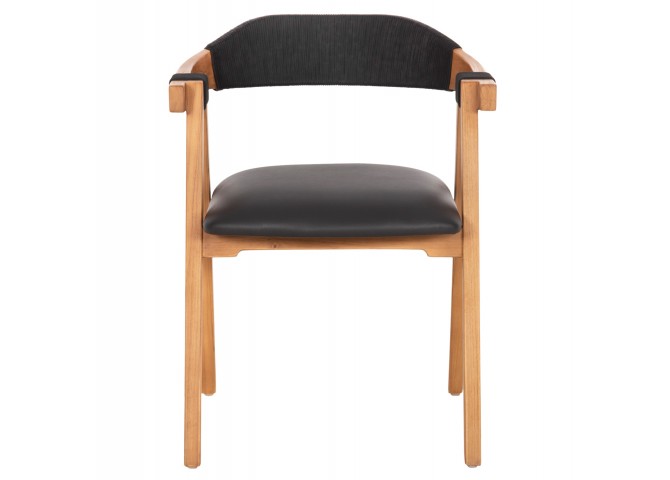ΠΟΛΥΘΡΟΝΑ RIMINI HM9867.02 ΞΥΛΟ TEAK ΦΥΣΙΚΟ-ΜΑΥΡΟ ΣΧΟΙΝΙ & PU ΚΑΘΙΣΜΑ 60x61x76Υεκ.