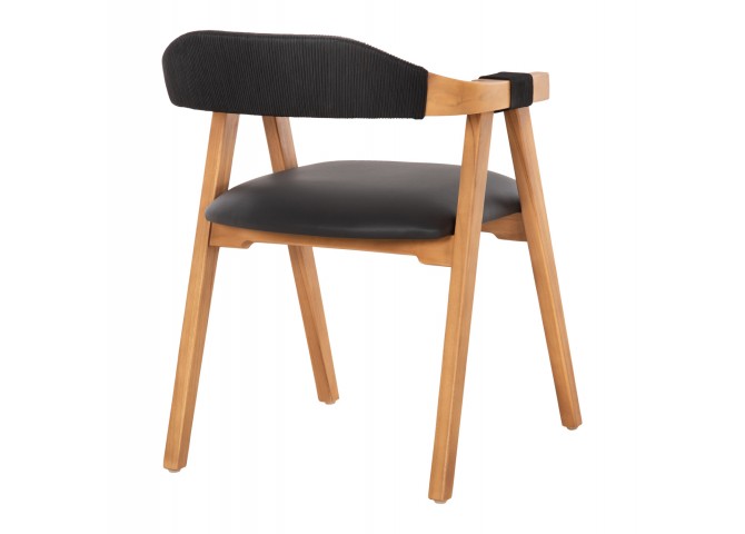 ΠΟΛΥΘΡΟΝΑ RIMINI HM9867.02 ΞΥΛΟ TEAK ΦΥΣΙΚΟ-ΜΑΥΡΟ ΣΧΟΙΝΙ & PU ΚΑΘΙΣΜΑ 60x61x76Υεκ.