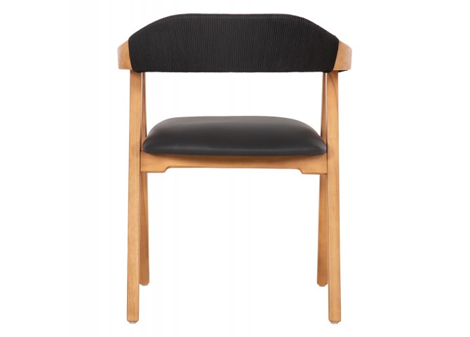 ΠΟΛΥΘΡΟΝΑ RIMINI HM9867.02 ΞΥΛΟ TEAK ΦΥΣΙΚΟ-ΜΑΥΡΟ ΣΧΟΙΝΙ & PU ΚΑΘΙΣΜΑ 60x61x76Υεκ.