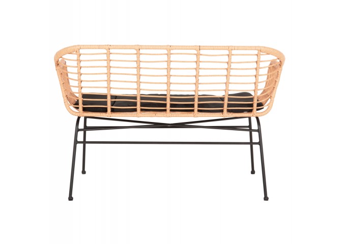 ΚΑΝΑΠΕΣ ALLEGRA HM6077 ΜΑΥΡΟ ΜΕΤΑΛΛΟ-ΜΠΕΖ ΣΥΝΘ.RATTAN 120x62x80Υεκ.