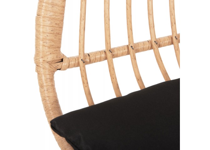 ΚΑΝΑΠΕΣ ALLEGRA HM6077 ΜΑΥΡΟ ΜΕΤΑΛΛΟ-ΜΠΕΖ ΣΥΝΘ.RATTAN 120x62x80Υεκ.