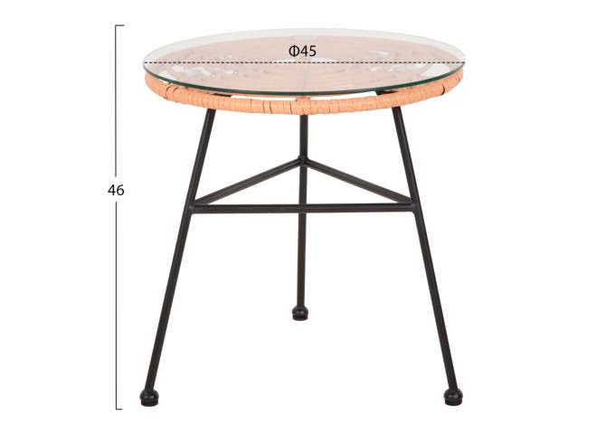 ΣΕΤ ΕΞΩΤΕΡΙΚΟΥ ΧΩΡΟΥ 3ΤΜΧ ALLEGRA HM21047.11 ΜΠΕΖ ΣΥΝΘ.RATTAN-ΜΕΤΑΛΛΟ ΣΕ ΜΑΥΡΟ