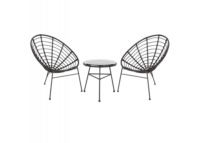 ΣΕΤ ΕΞΩΤΕΡΙΚΟΥ ΧΩΡΟΥ 3ΤΜΧ ALLEGRA HM21047.12 ΜΑΥΡΟ ΣΥΝΘ.RATTAN & ΜΕΤΑΛΛΟ
