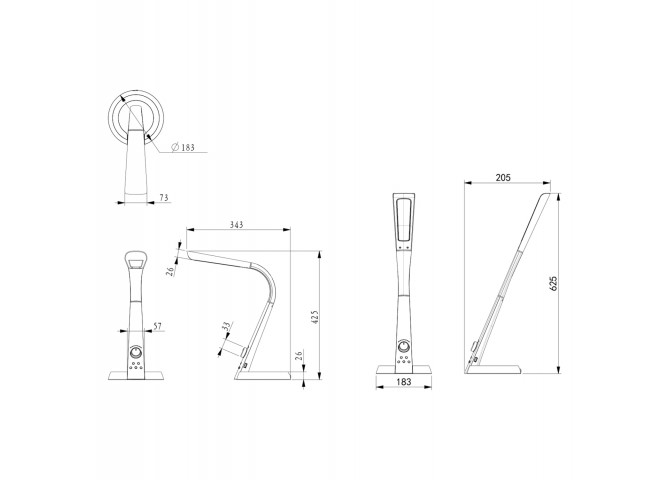ΦΩΤΙΣΤΙΚΟ ΓΡΑΦΕΙΟΥ LED BLAIN PRO HM4451.02 ΜΑΥΡΟ ΧΡΩΜΑ 34,3x18,3x42,5Υεκ.