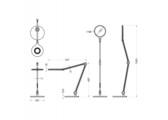 ΦΩΤΙΣΤΙΚΟ ΓΡΑΦΕΙΟΥ LED BLAIN PRO HM4452.02 ΜΑΥΡΟ ΧΡΩΜΑ ABS 55,7x49,7Υεκ.