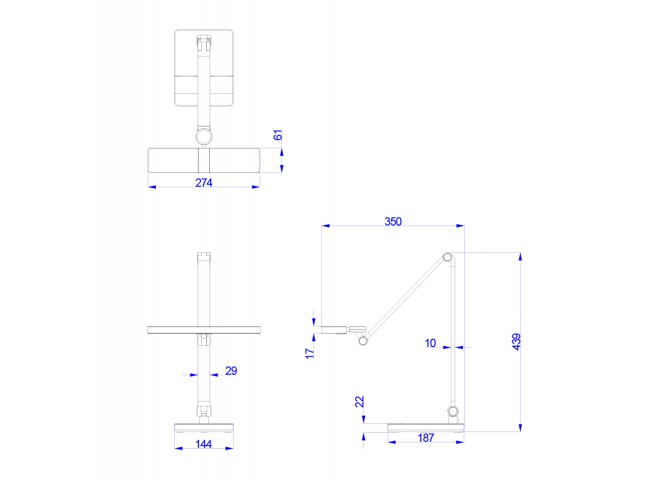 ΦΩΤΙΣΤΙΚΟ ΓΡΑΦΕΙΟΥ LED BLAIN PRO HM4461.02 ΜΑΥΡΟ ΜΑΤ ABS 35x43,9Υεκ.