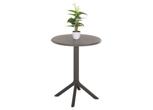 ΤΡΑΠΕΖΙ ΠΟΛΥΠΡΟΠΥΛΕΝΙΟΥ ΣΤΡΟΓΓΥΛΟ TERRIN HM6124.15 OLIVE GREEN Φ60x75Υεκ.