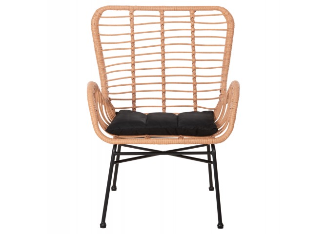 ΠΟΛΥΘΡΟΝΑ ΣΤΥΛ ΜΠΕΡΖΕΡΑΣ ALLEGRA HM5704.11 P.E.RATTAN ΜΠΕΖ-ΜΑΥΡΟ ΜΕΤΑΛΛΟ 66x59x90Υεκ.