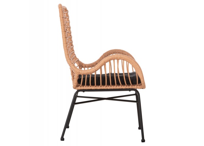 ΠΟΛΥΘΡΟΝΑ ΣΤΥΛ ΜΠΕΡΖΕΡΑΣ ALLEGRA HM5704.11 P.E.RATTAN ΜΠΕΖ-ΜΑΥΡΟ ΜΕΤΑΛΛΟ 66x59x90Υεκ.