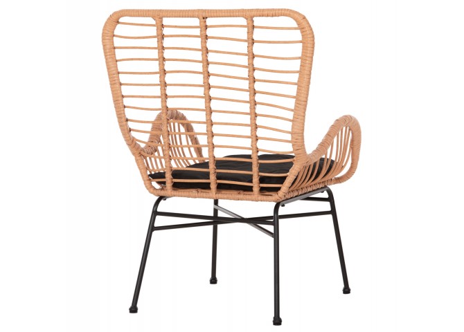 ΠΟΛΥΘΡΟΝΑ ΣΤΥΛ ΜΠΕΡΖΕΡΑΣ ALLEGRA HM5704.11 P.E.RATTAN ΜΠΕΖ-ΜΑΥΡΟ ΜΕΤΑΛΛΟ 66x59x90Υεκ.