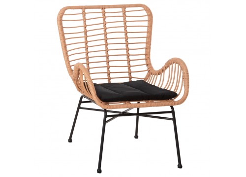 ΠΟΛΥΘΡΟΝΑ ΣΤΥΛ ΜΠΕΡΖΕΡΑΣ ALLEGRA HM5704.11 P.E.RATTAN ΜΠΕΖ-ΜΑΥΡΟ ΜΕΤΑΛΛΟ 66x59x90Υεκ.