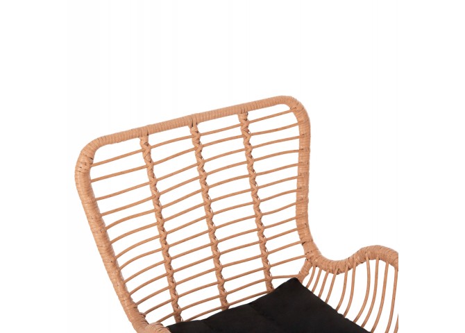 ΠΟΛΥΘΡΟΝΑ ΣΤΥΛ ΜΠΕΡΖΕΡΑΣ ALLEGRA HM5704.11 P.E.RATTAN ΜΠΕΖ-ΜΑΥΡΟ ΜΕΤΑΛΛΟ 66x59x90Υεκ.
