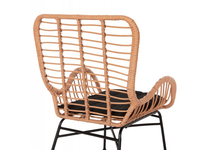 ΠΟΛΥΘΡΟΝΑ ΣΤΥΛ ΜΠΕΡΖΕΡΑΣ ALLEGRA HM5704.11 P.E.RATTAN ΜΠΕΖ-ΜΑΥΡΟ ΜΕΤΑΛΛΟ 66x59x90Υεκ.