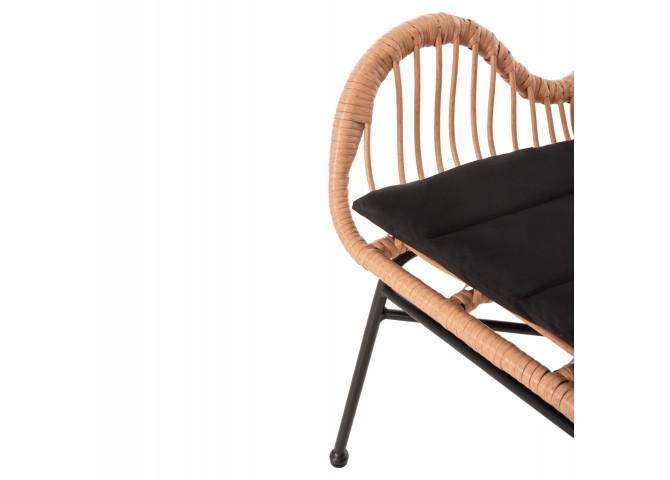 ΠΟΛΥΘΡΟΝΑ ΣΤΥΛ ΜΠΕΡΖΕΡΑΣ ALLEGRA HM5704.11 P.E.RATTAN ΜΠΕΖ-ΜΑΥΡΟ ΜΕΤΑΛΛΟ 66x59x90Υεκ.