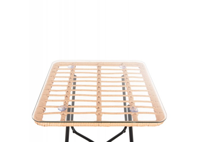 ΤΡΑΠΕΖΑΚΙ GERRY HM5717.11 ΜΕ WICKER ΜΠΕΖ-ΜΑΥΡΟ ΜΕΤΑΛ.ΣΚΕΛΕΤΟ 50x50x47,5Υεκ.