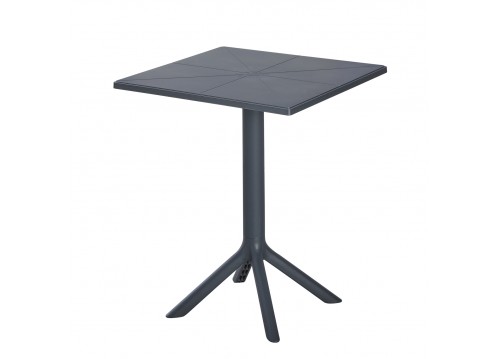 ΤΡΑΠΕΖΙ ΠΟΛΥΠΡΟΠΥΛΕΝΙΟΥ ΤΕΤΡΑΓΩΝΟ TERRIN HM6125.20 ΣΚΟΥΡΟ ΓΚΡΙ 60,5x60,5x76,5Υεκ.