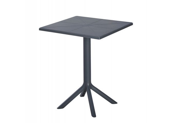 ΤΡΑΠΕΖΙ ΠΟΛΥΠΡΟΠΥΛΕΝΙΟΥ ΤΕΤΡΑΓΩΝΟ TERRIN HM6125.20 ΣΚΟΥΡΟ ΓΚΡΙ 60,5x60,5x76,5Υεκ.