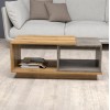ΤΡΑΠΕΖΙ ΣΑΛΟΝΙΟΥ TELES HM18181.06 ΜΕΛΑΜΙΝΗ ΣΕ ΦΥΣΙΚΟ & ΓΚΡΙ ΜΑΡΜΑΡΟ 100x45x42Υεκ.