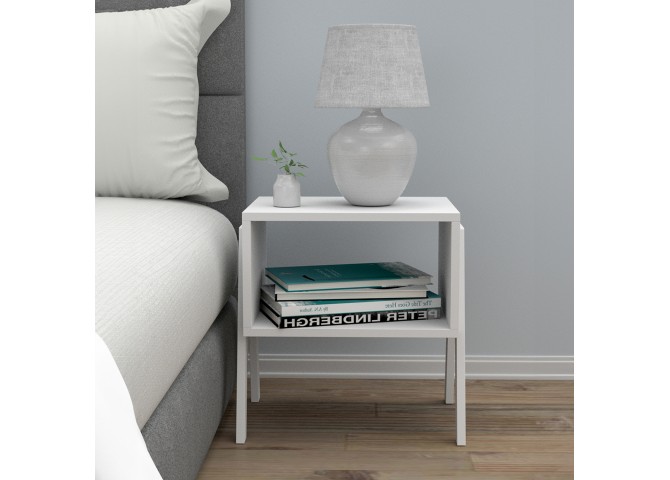 ΚΟΜΟΔΙΝΟ JAKE HM18182.01 ΜΕΛΑΜΙΝΗ ΣΕ ΛΕΥΚΟ 48x35x49Υεκ.