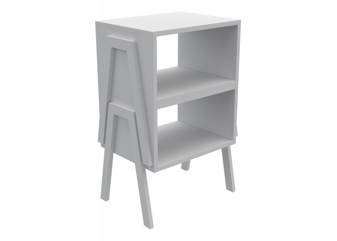 ΚΟΜΟΔΙΝΟ JAKE HM18182.01 ΜΕΛΑΜΙΝΗ ΣΕ ΛΕΥΚΟ 48x35x49Υεκ.