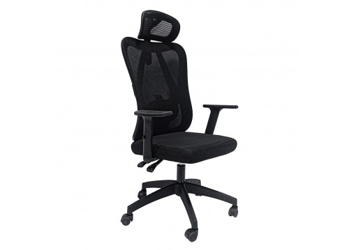 ΚΑΡΕΚΛΑ ΓΡΑΦΕΙΟΥ MEXER HM1195.01 ΜΑΥΡΟ MESH-ΜΕΤΑΛ.ΒΑΣΗ-NYLON ΣΚΕΛΕΤΟΣ 60x49x130Υεκ.