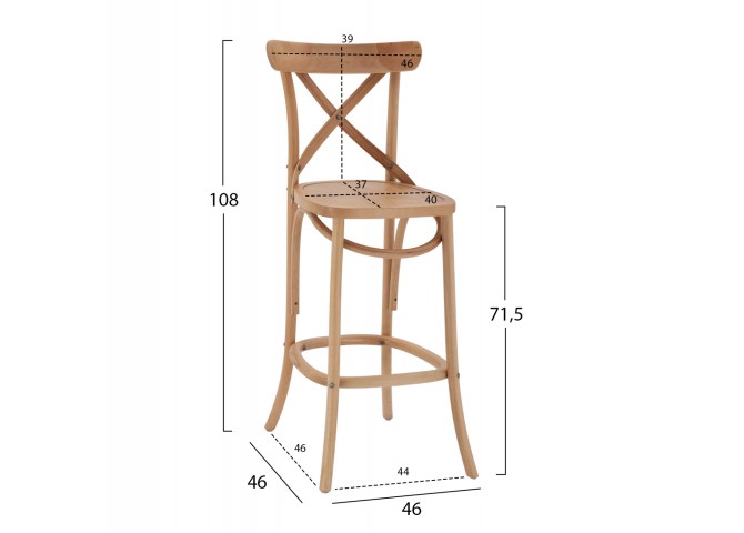 ΣΚΑΜΠΟ ΜΕΣ.ΥΨΟΥΣ GIOLIANA HM8750.15 ΞΥΛΟ ΟΞΙΑΣ DARK HONEY-PLYWOOD ΚΑΘΙΣΜΑ 46x46x101Υεκ.
