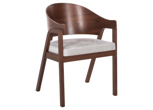 ΚΑΡΕΚΛΑ NERO HM9972 RUBBERWOOD ΣΕ ΚΑΡΥΔΙ-ΓΚΡΙ ΥΦΑΣΜΑ ΚΑΘΙΣΜΑ 56x56x78Yεκ.