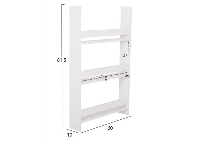 ΡΑΦΙΕΡΑ ΤΟΙΧΟΥ SANI HM18223.01 ΜΕΛΑΜΙΝΗ ΣΕ ΛΕΥΚΟ 60x10x90Υεκ. (3 ΡΑΦΙΑ)