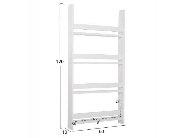 ΡΑΦΙΕΡΑ ΤΟΙΧΟΥ SANI HM18224.01 ΜΕΛΑΜΙΝΗ ΣΕ ΛΕΥΚΟ 60x10x120Υεκ. (4 ΡΑΦΙΑ)