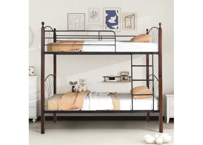 ΚΟΥΚΕΤΑ ΚΡΕΒΑΤΙ STOREY HM687 ΜΑΥΡΟ ΜΕΤΑΛΛΟ-ΚΑΡΥΔΙ RUBBERWOOD 200x90x158Υεκ
