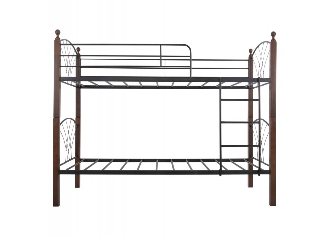 ΚΟΥΚΕΤΑ ΚΡΕΒΑΤΙ STOREY HM687 ΜΑΥΡΟ ΜΕΤΑΛΛΟ-ΚΑΡΥΔΙ RUBBERWOOD 200x90x158Υεκ