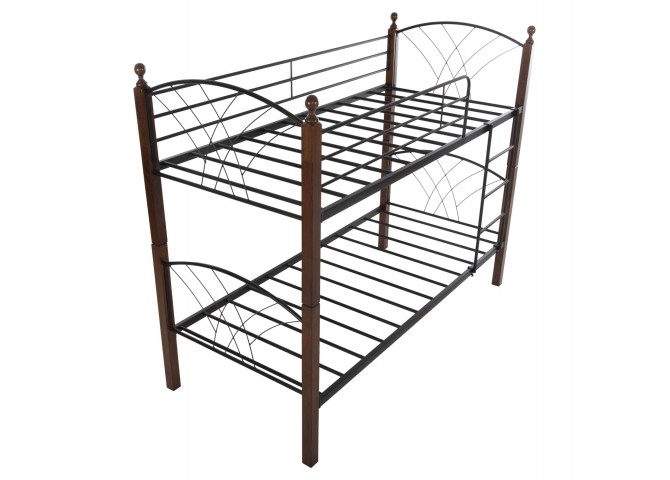 ΚΟΥΚΕΤΑ ΚΡΕΒΑΤΙ STOREY HM687 ΜΑΥΡΟ ΜΕΤΑΛΛΟ-ΚΑΡΥΔΙ RUBBERWOOD 200x90x158Υεκ