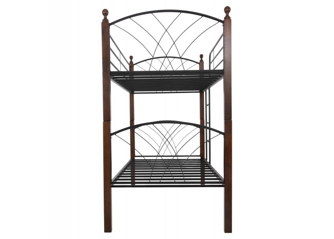 ΚΟΥΚΕΤΑ ΚΡΕΒΑΤΙ STOREY HM687 ΜΑΥΡΟ ΜΕΤΑΛΛΟ-ΚΑΡΥΔΙ RUBBERWOOD 200x90x158Υεκ