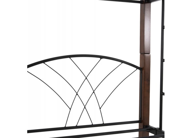 ΚΟΥΚΕΤΑ ΚΡΕΒΑΤΙ STOREY HM687 ΜΑΥΡΟ ΜΕΤΑΛΛΟ-ΚΑΡΥΔΙ RUBBERWOOD 200x90x158Υεκ
