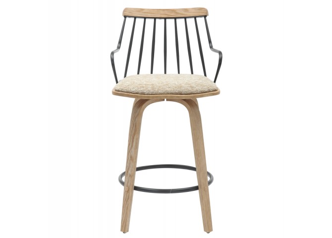 ΣΚΑΜΠΟ ΜΠΑΡ JUDI HM9985.01 WHITE WASH Κ.Π.-ΜΑΥΡΟ ΜΕΤΑΛΛΟ-ΜΠΕΖ ΥΦΑΣΜΑ 48x52x92Υεκ