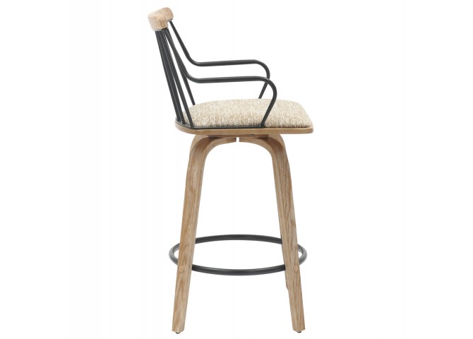 ΣΚΑΜΠΟ ΜΠΑΡ JUDI HM9985.01 WHITE WASH Κ.Π.-ΜΑΥΡΟ ΜΕΤΑΛΛΟ-ΜΠΕΖ ΥΦΑΣΜΑ 48x52x92Υεκ