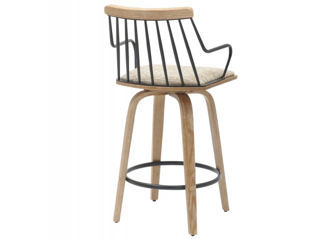 ΣΚΑΜΠΟ ΜΠΑΡ JUDI HM9985.01 WHITE WASH Κ.Π.-ΜΑΥΡΟ ΜΕΤΑΛΛΟ-ΜΠΕΖ ΥΦΑΣΜΑ 48x52x92Υεκ