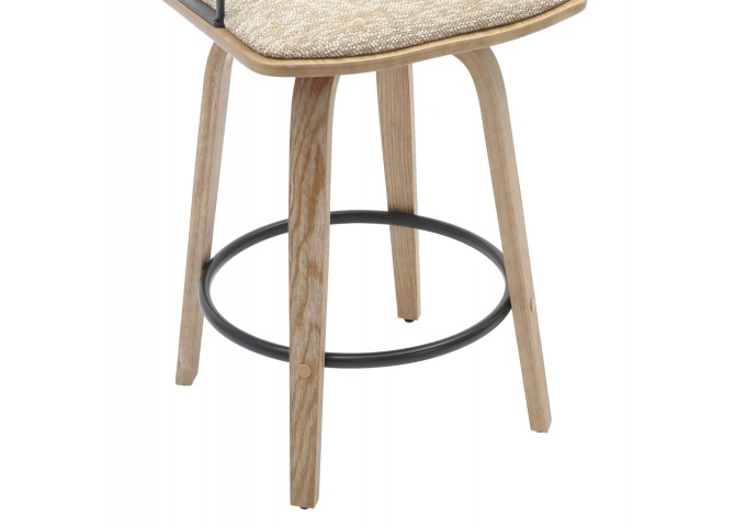ΣΚΑΜΠΟ ΜΠΑΡ JUDI HM9985.01 WHITE WASH Κ.Π.-ΜΑΥΡΟ ΜΕΤΑΛΛΟ-ΜΠΕΖ ΥΦΑΣΜΑ 48x52x92Υεκ