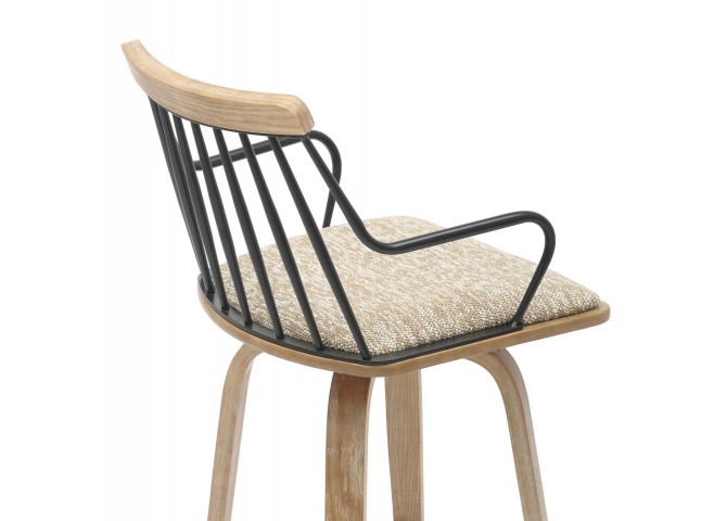 ΣΚΑΜΠΟ ΜΠΑΡ JUDI HM9985.01 WHITE WASH Κ.Π.-ΜΑΥΡΟ ΜΕΤΑΛΛΟ-ΜΠΕΖ ΥΦΑΣΜΑ 48x52x92Υεκ
