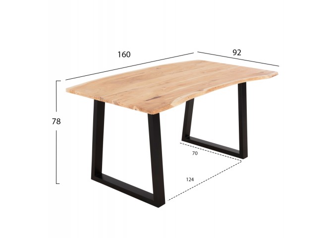 ΤΡΑΠΕΖΙ ΤΡΑΠΕΖΑΡΙΑΣ SOFIA SLIM HM8500.21 ΜΑΣΙΦ ΞΥΛΟ ΑΚΑΚΙΑΣ 160x92x78Υεκ.