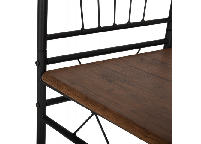 ΣΕΤ ΤΡΑΠΕΖΑΡΙΑΣ 5ΤΜΧ PEARY HM9416.11 ΜΕΤΑΛΛΟ ΜΑΥΡΟ-MDF ΚΑΡΥΔΙ 110x60x74Yεκ.