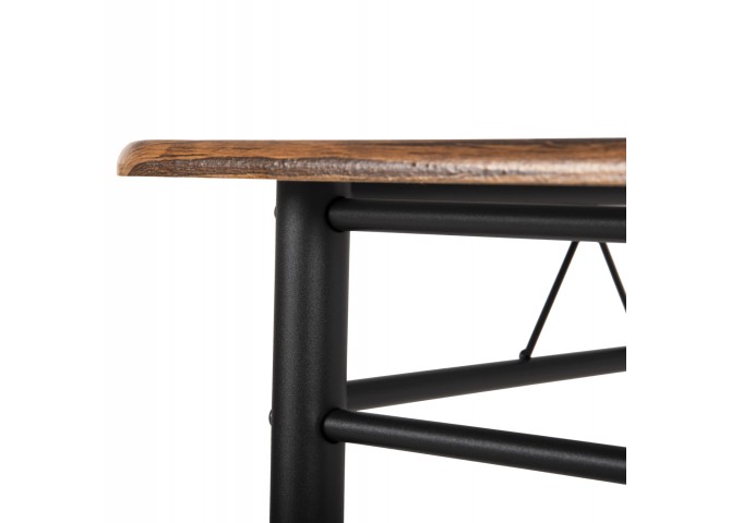 ΣΕΤ ΤΡΑΠΕΖΑΡΙΑΣ 5ΤΜΧ PEARY HM9416.11 ΜΕΤΑΛΛΟ ΜΑΥΡΟ-MDF ΚΑΡΥΔΙ 110x60x74Yεκ.