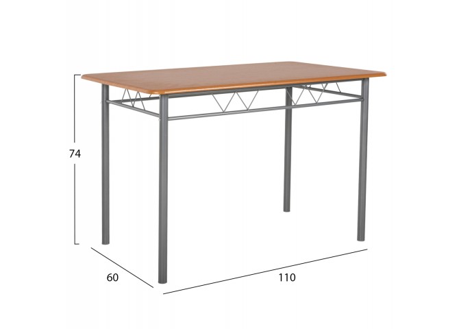 ΣΕΤ ΤΡΑΠΕΖΑΡΙΑΣ 5ΤΜΧ PEARY HM9416.12 ΜΕΤΑΛΛΟ ΑΣΗΜΙ-MDF ΣΟΝΑΜΑ 110x60x74Yεκ.