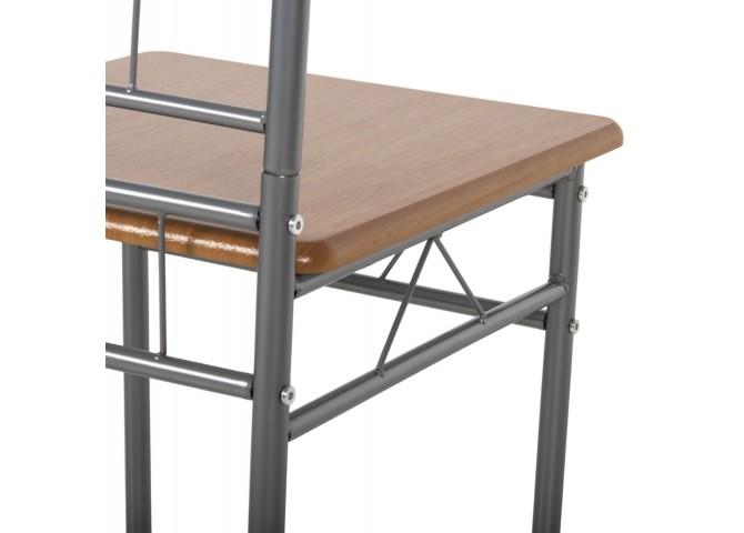 ΣΕΤ ΤΡΑΠΕΖΑΡΙΑΣ 5ΤΜΧ PEARY HM9416.12 ΜΕΤΑΛΛΟ ΑΣΗΜΙ-MDF ΣΟΝΑΜΑ 110x60x74Yεκ.