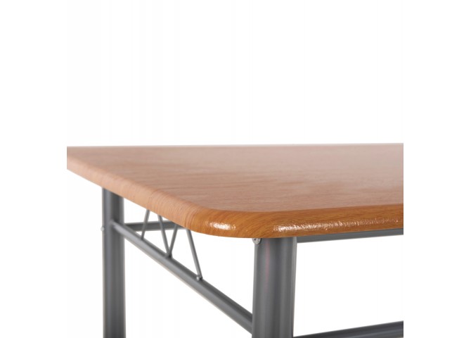 ΣΕΤ ΤΡΑΠΕΖΑΡΙΑΣ 5ΤΜΧ PEARY HM9416.12 ΜΕΤΑΛΛΟ ΑΣΗΜΙ-MDF ΣΟΝΑΜΑ 110x60x74Yεκ.