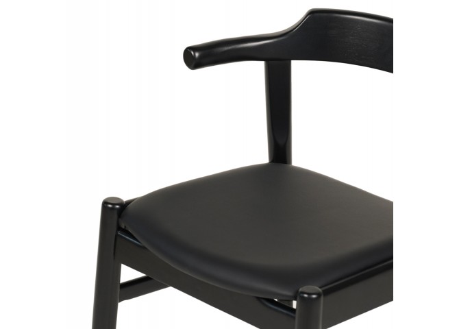 ΠΟΛΥΘΡΟΝΑ ΤΡΑΠΕΖΑΡΙΑΣ CERSEI HM9946.02 RUBBERWOOD & PU ΣΕ ΜΑΥΡΟ 57x54x74Υεκ