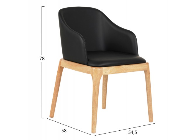 ΠΟΛΥΘΡΟΝΑ ΤΡΑΠΕΖΑΡΙΑΣ FURLAN HM9949.01 RUBBERWOOD ΣΕ ΟΑΚ-ΜΑΥΡΟ PU 54,5x58x78Υεκ.